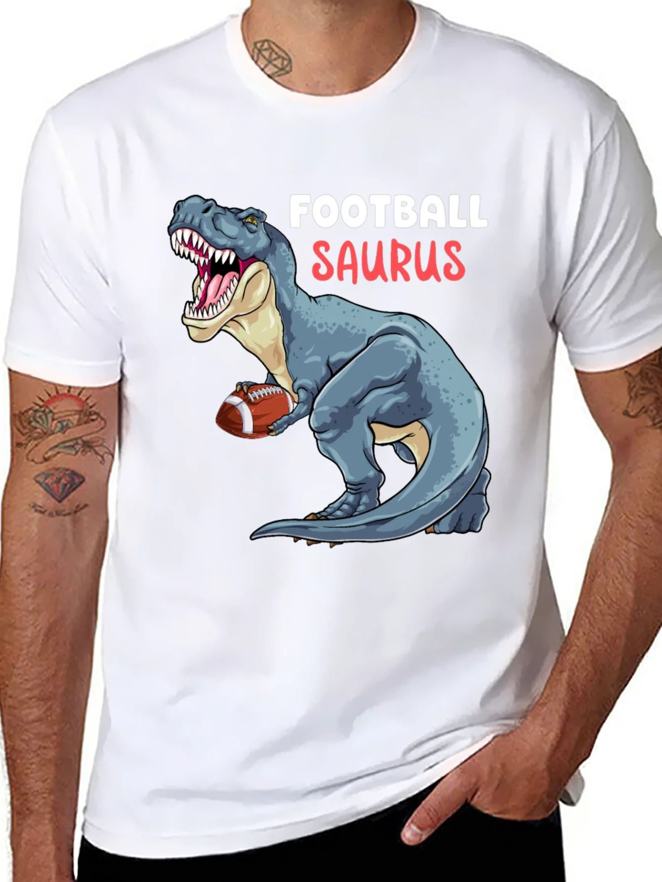 Football Saurus T-Shirt: Dinosaur Sports Tee