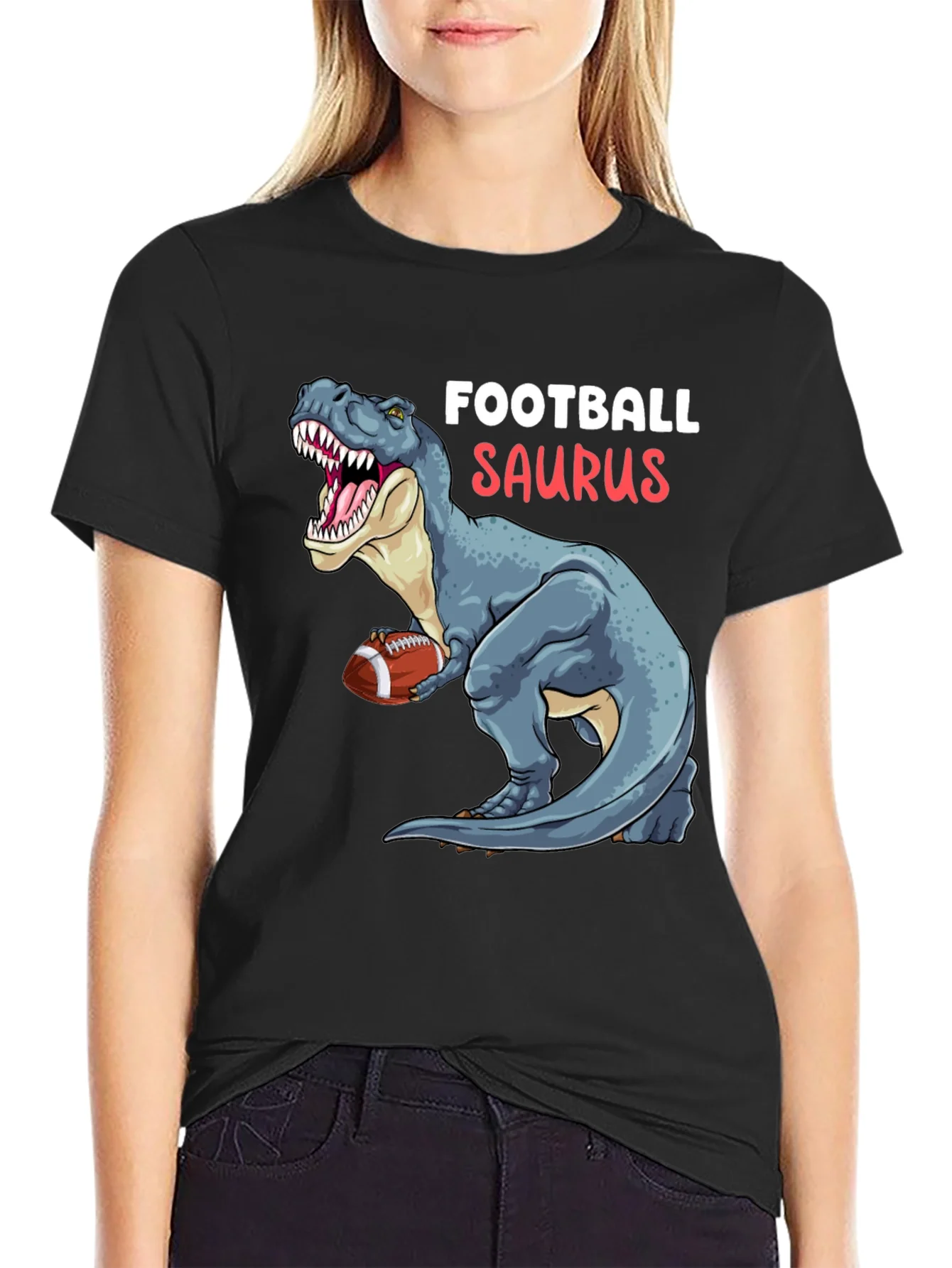 Football Saurus T-Shirt: Dinosaur Sports Tee