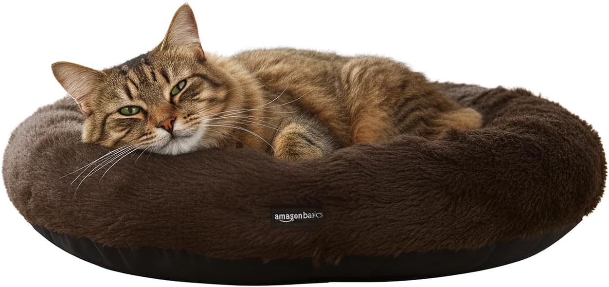 Amazon Basics Faux Fur Donut Pet Bed |Small (50 x  - Top Rated