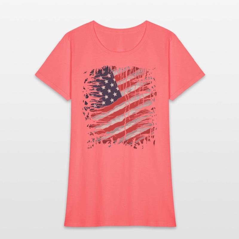 American Flag Ripped 4th of July USA