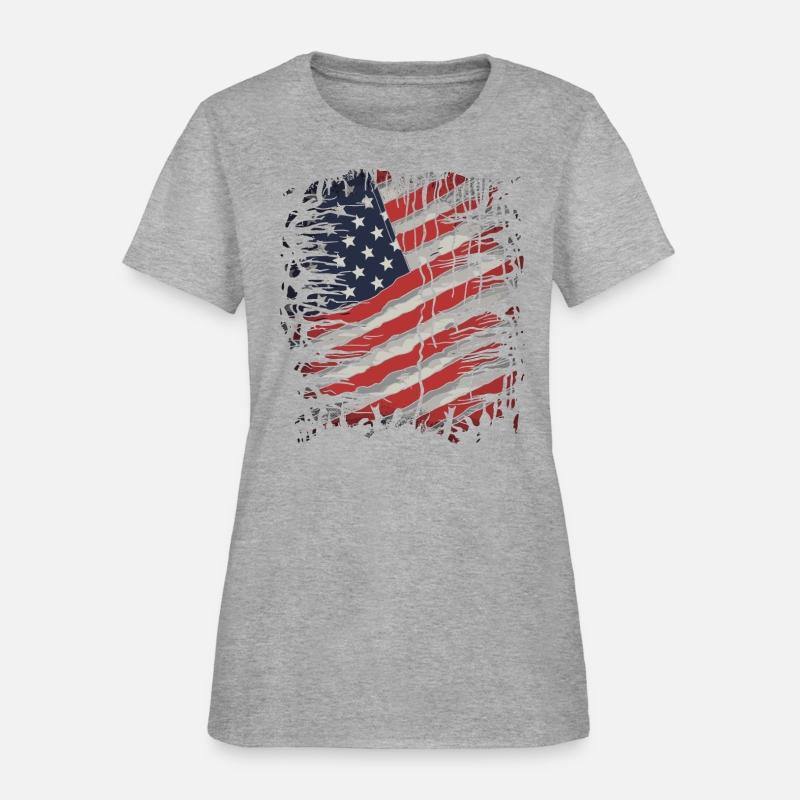 American Flag Ripped 4th of July USA