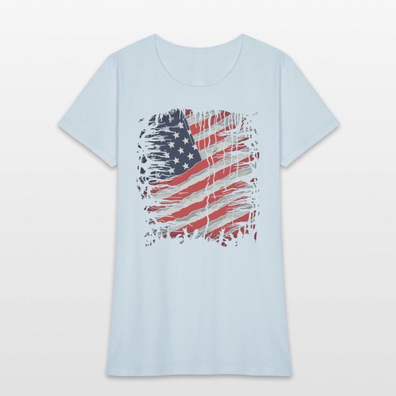 American Flag Ripped 4th of July USA