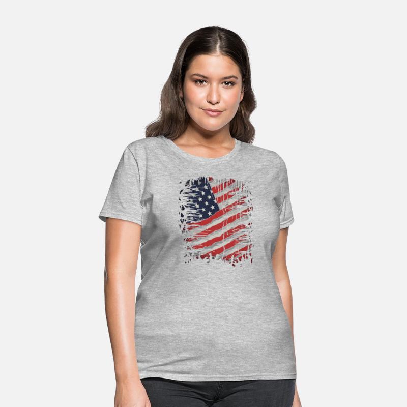 American Flag Ripped 4th of July USA