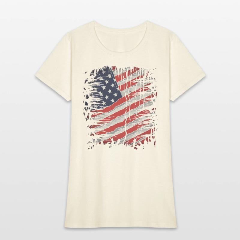 American Flag Ripped 4th of July USA
