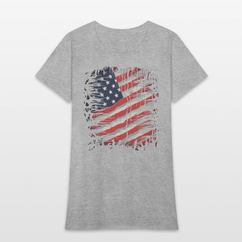 American Flag Ripped 4th of July USA