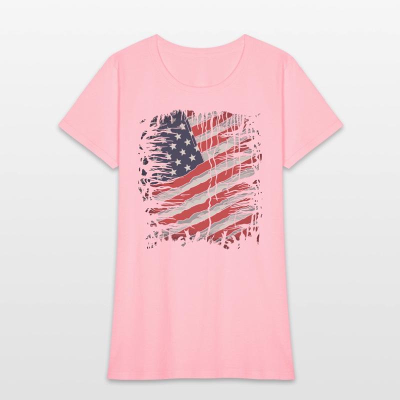 American Flag Ripped 4th of July USA