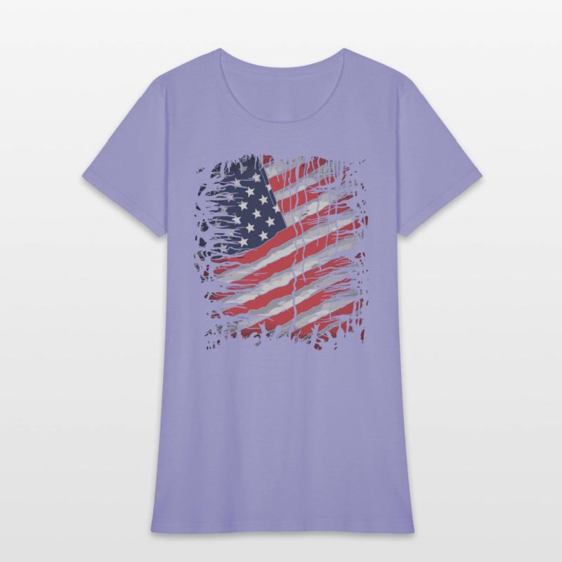 American Flag Ripped 4th of July USA