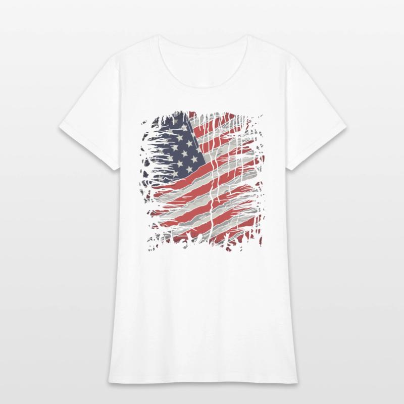 American Flag Ripped 4th of July USA