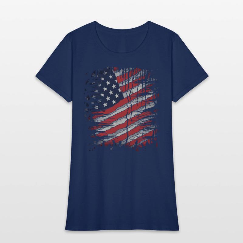 American Flag Ripped 4th of July USA