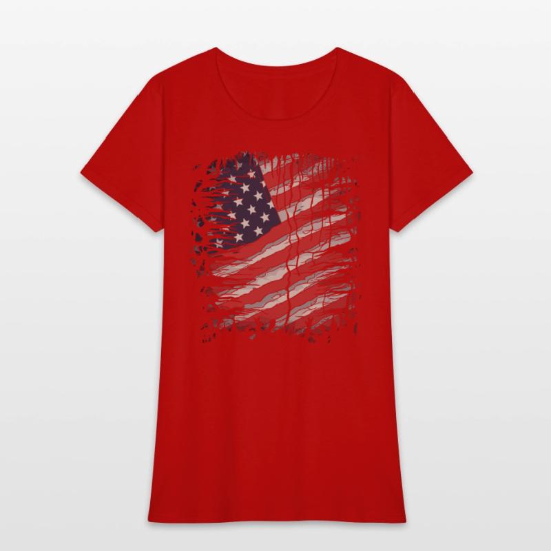 American Flag Ripped 4th of July USA