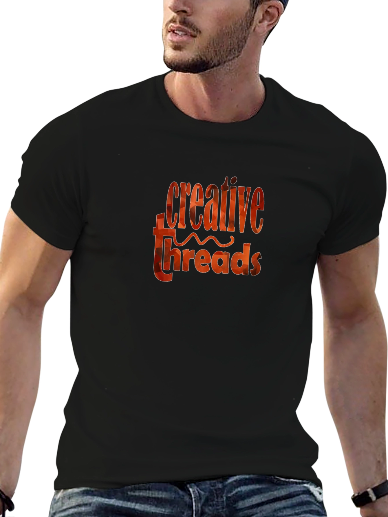 Creative Threads Graphic Tee - Stylish Black T-Shirt