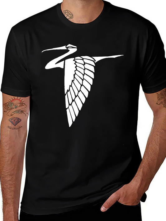 Crane Silhouette Black T-Shirt