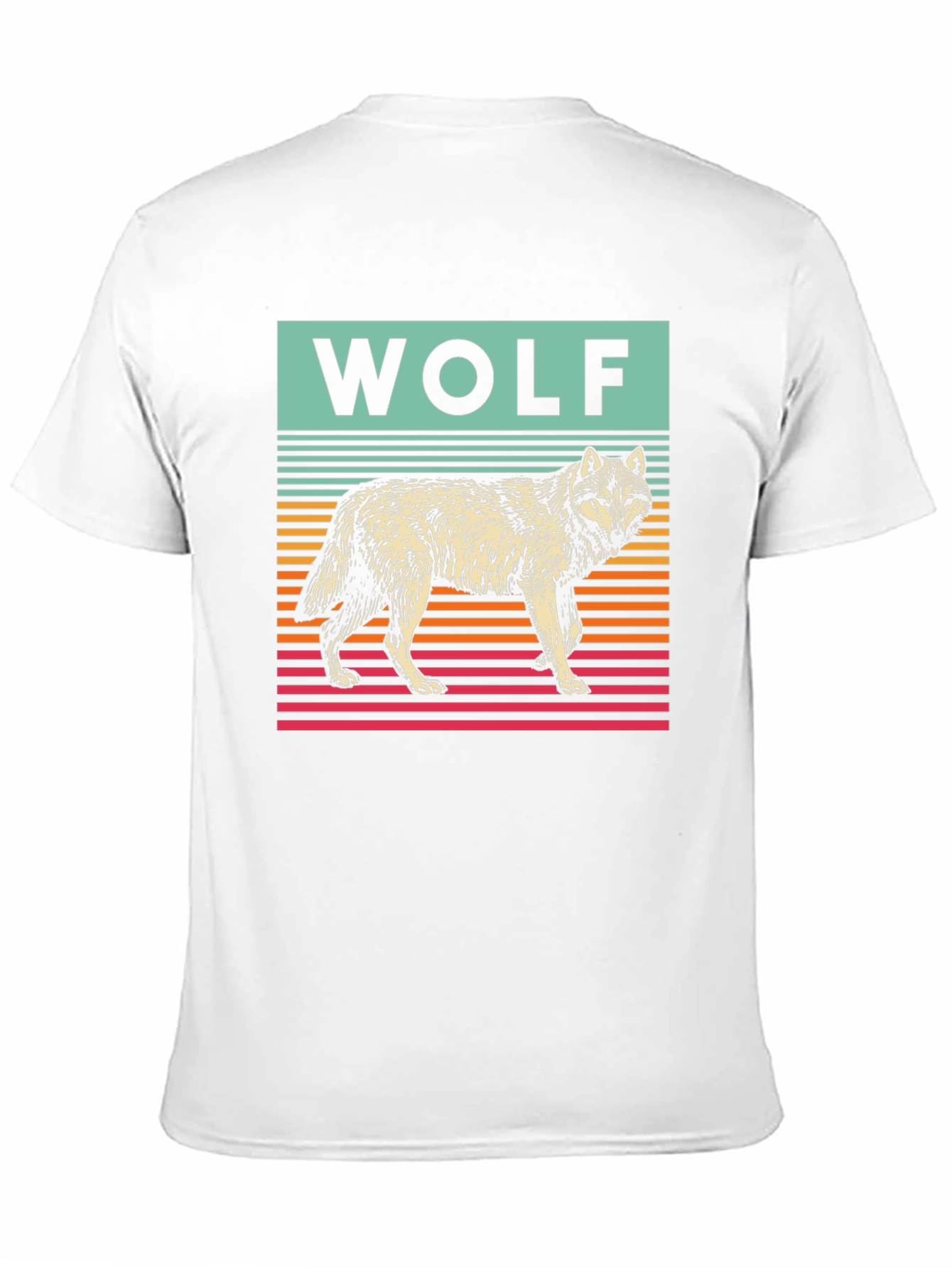 Retro Wolf Graphic Tee - Stylish Animal Print Shirt