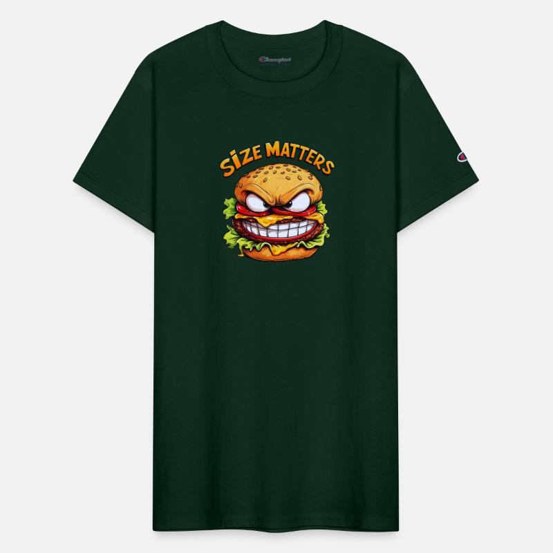 Angry Burger – "Size Matters" Funny Cartoon Desig