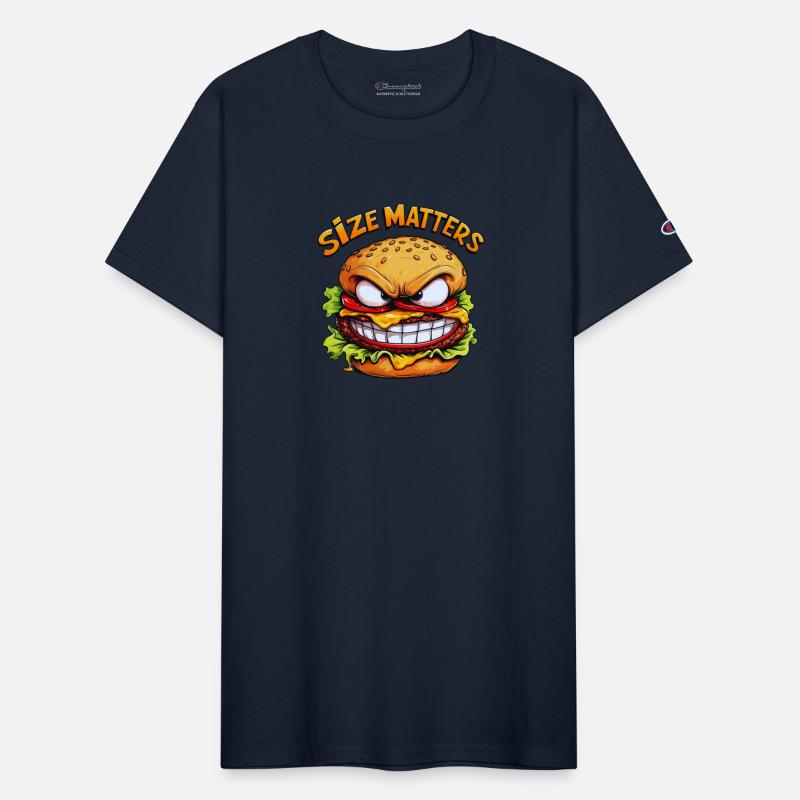 Angry Burger – "Size Matters" Funny Cartoon Desig