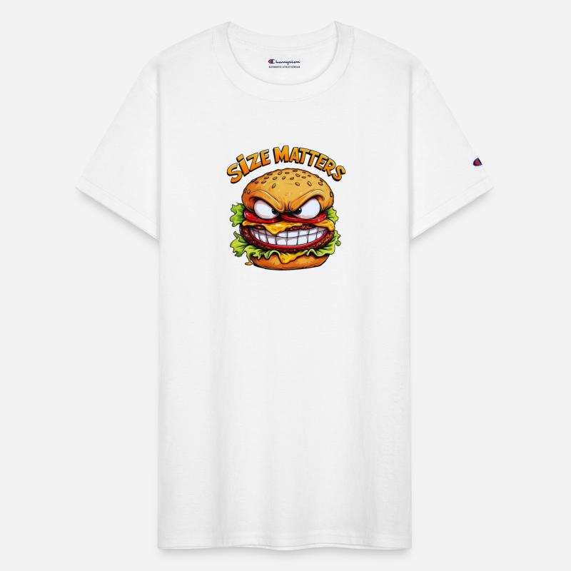 Angry Burger – "Size Matters" Funny Cartoon Desig