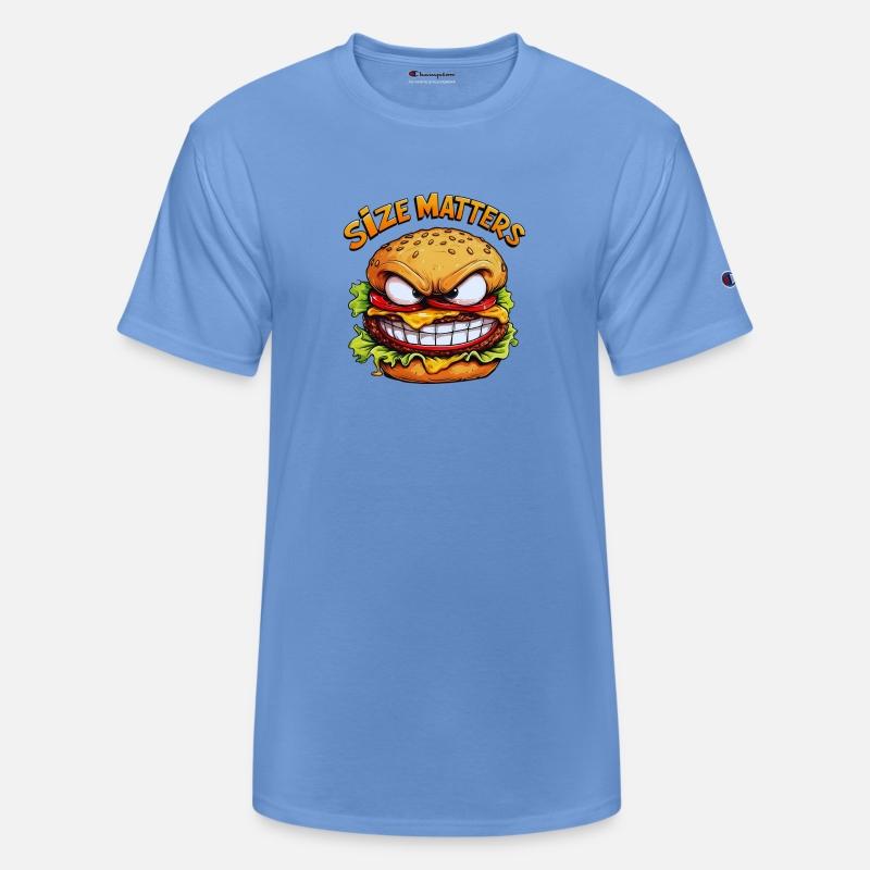 Angry Burger – "Size Matters" Funny Cartoon Desig
