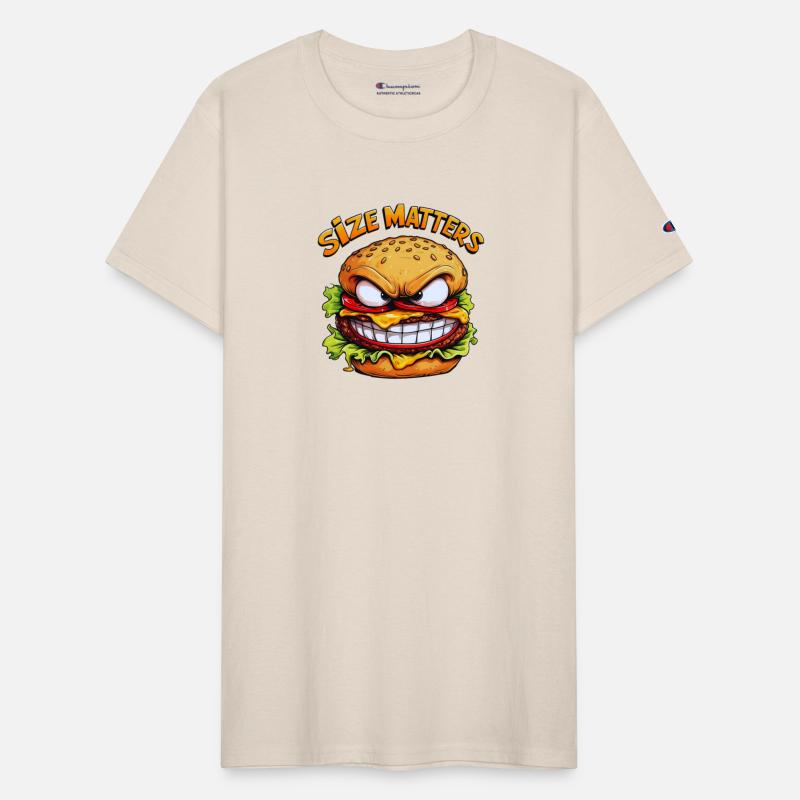 Angry Burger – "Size Matters" Funny Cartoon Desig