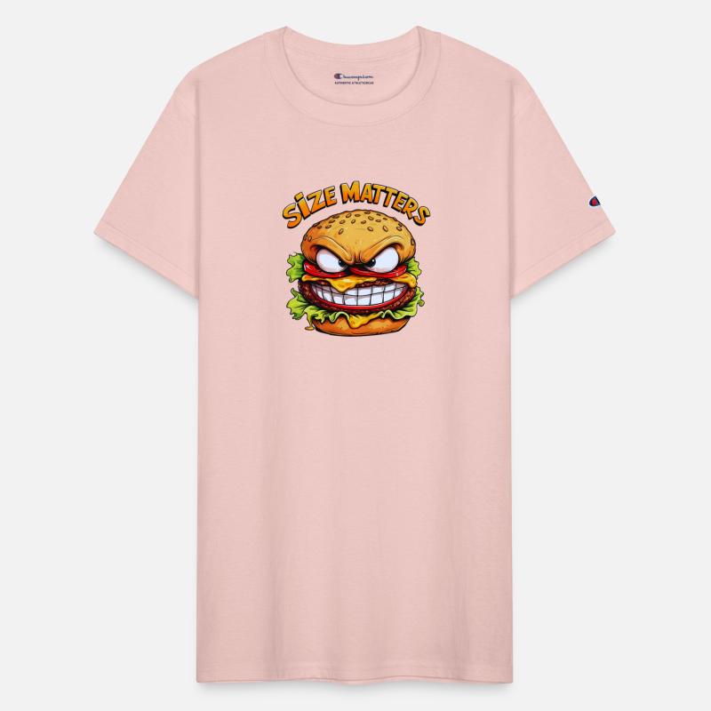Angry Burger – "Size Matters" Funny Cartoon Desig