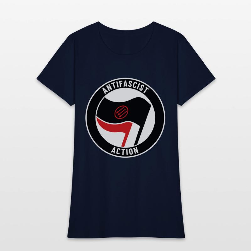Antifascist Action – Three Arrows (red on black)