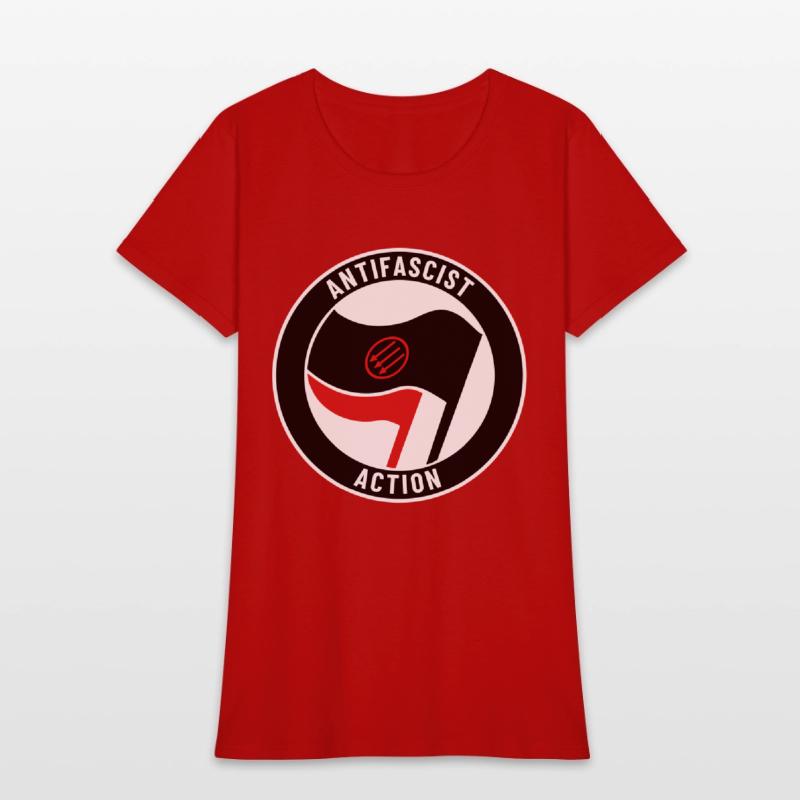 Antifascist Action – Three Arrows (red on black)
