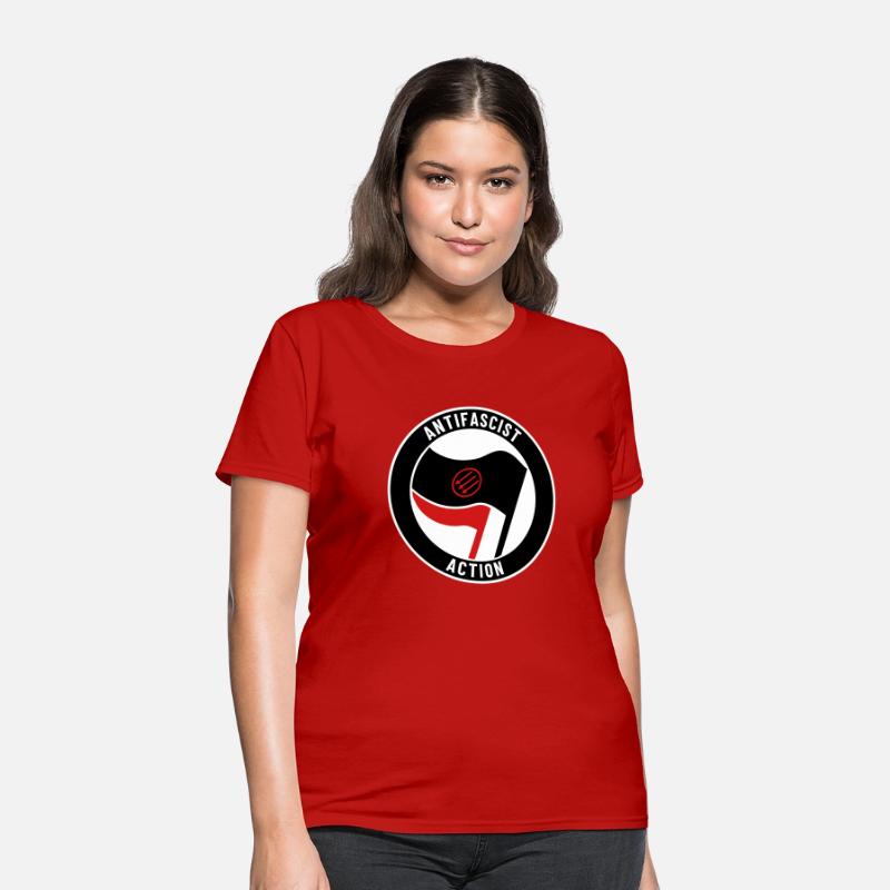 Antifascist Action – Three Arrows (red on black)