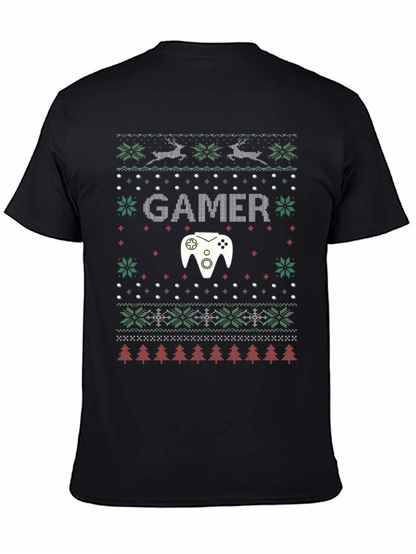 Gamer Ugly Christmas Sweater Graphic T-Shirt