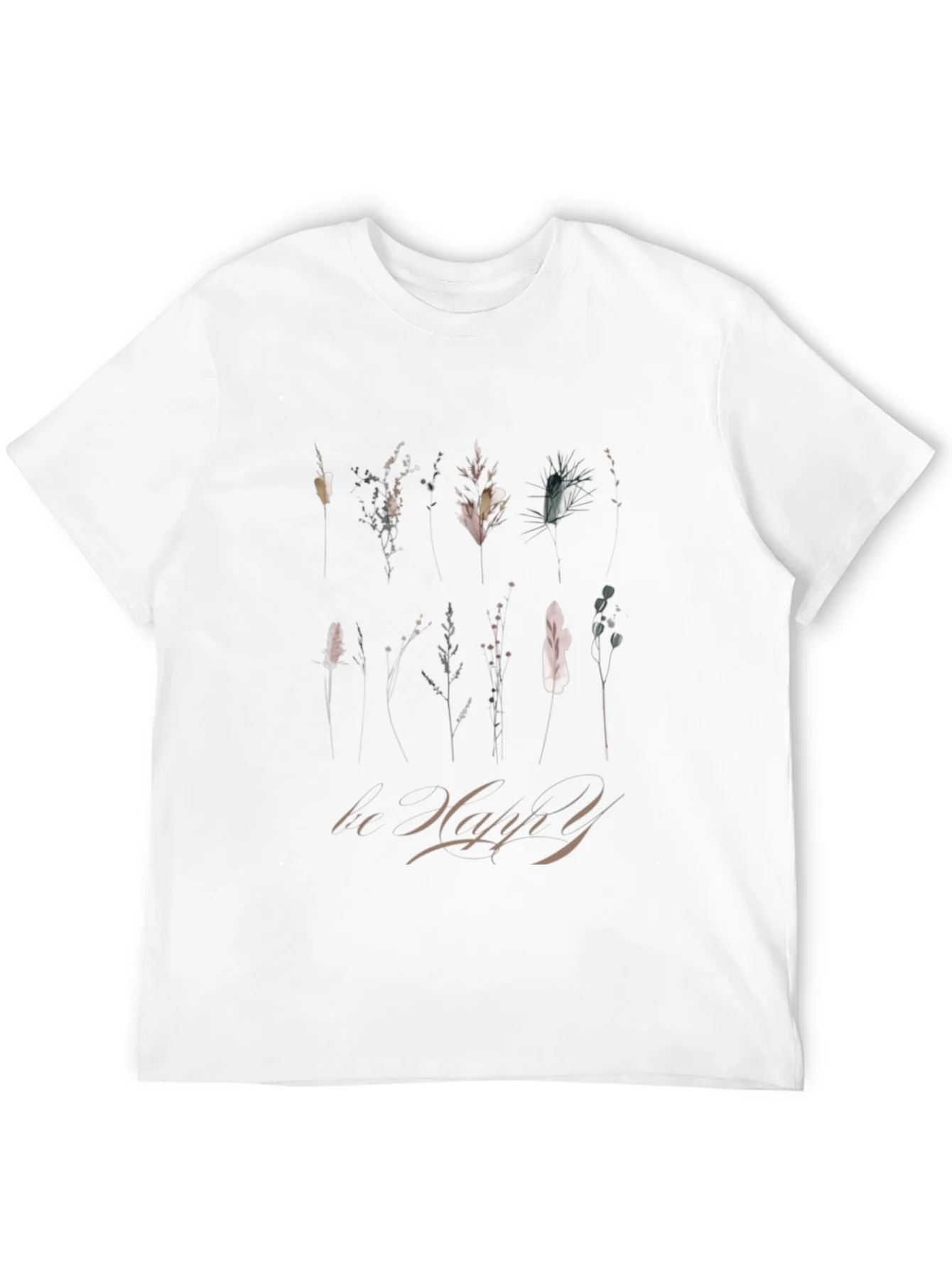 Botanical T-Shirt: Be Happy Graphic Tee