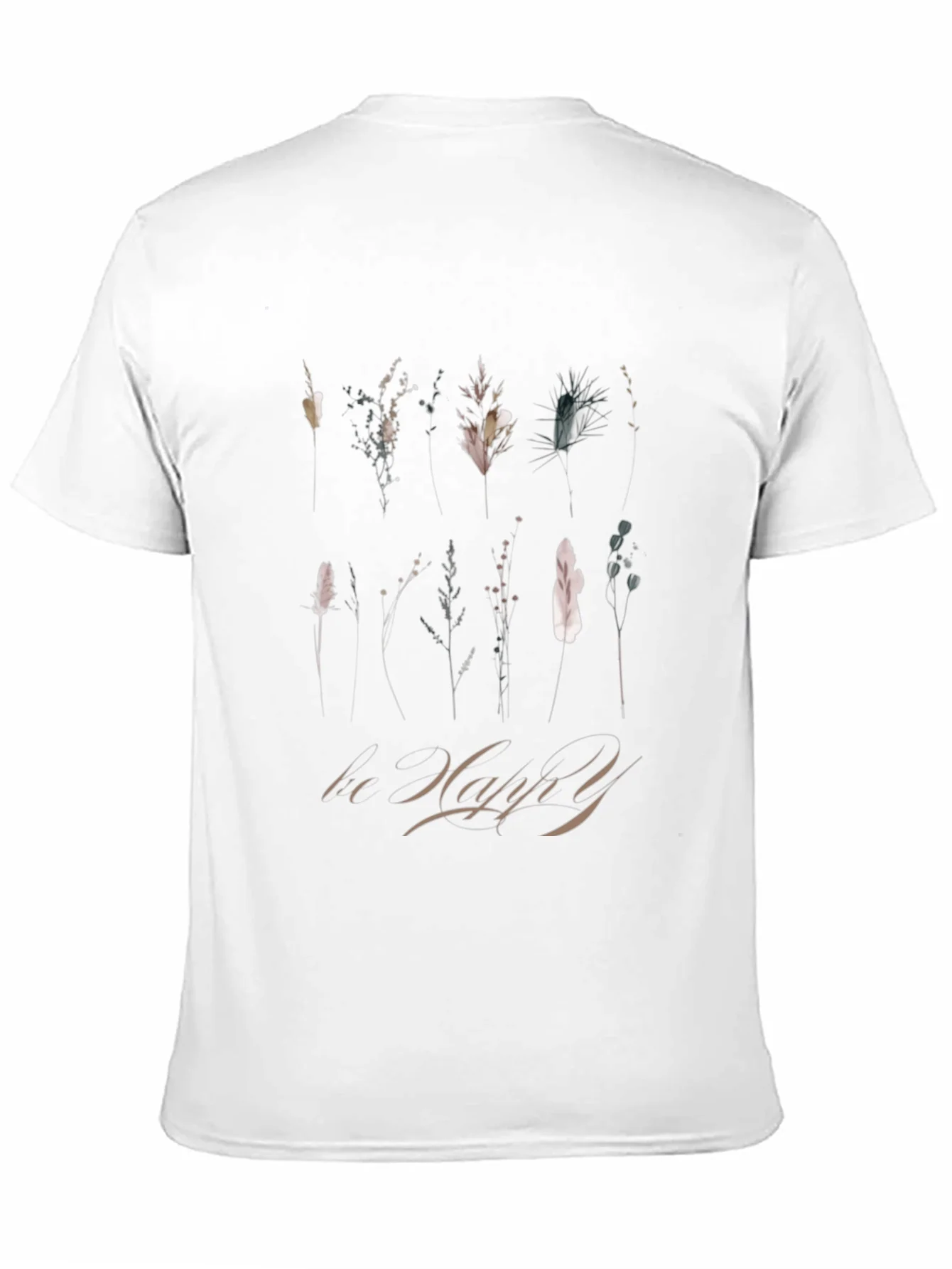Botanical T-Shirt: Be Happy Graphic Tee