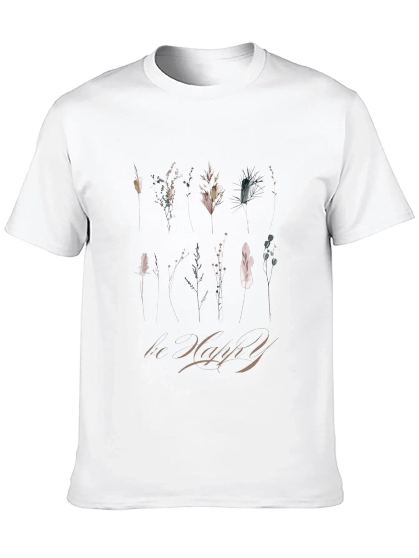 Botanical T-Shirt: Be Happy Graphic Tee