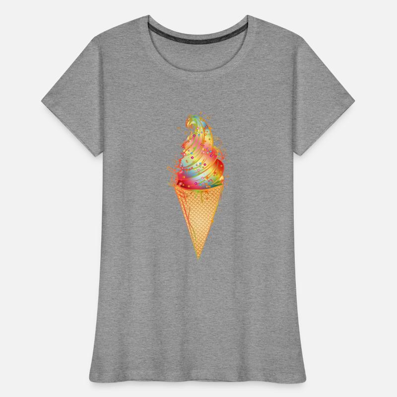 Artfully decorated ice cream in a waffle cone