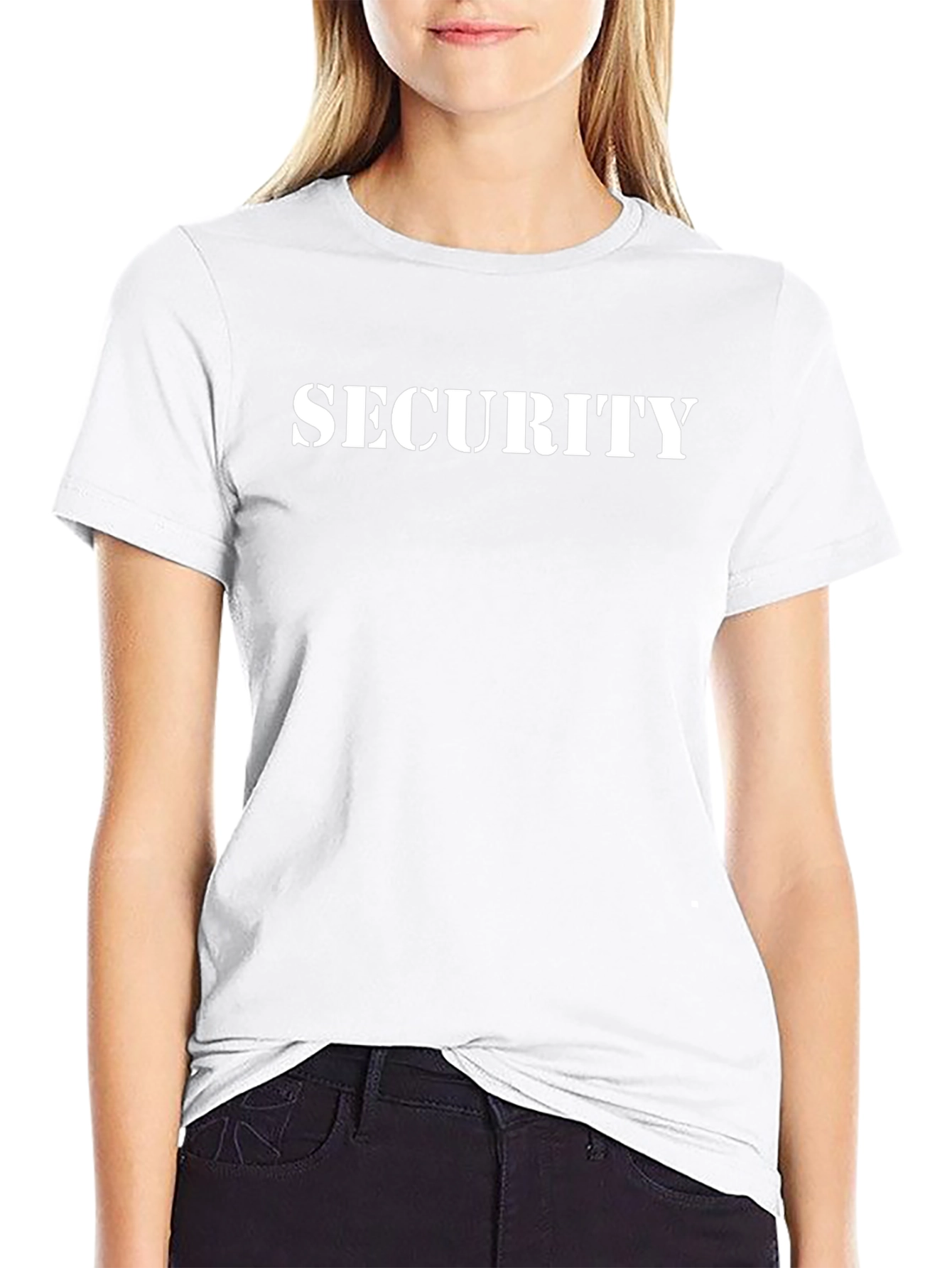 Security T-Shirt - Bold White Print on Black