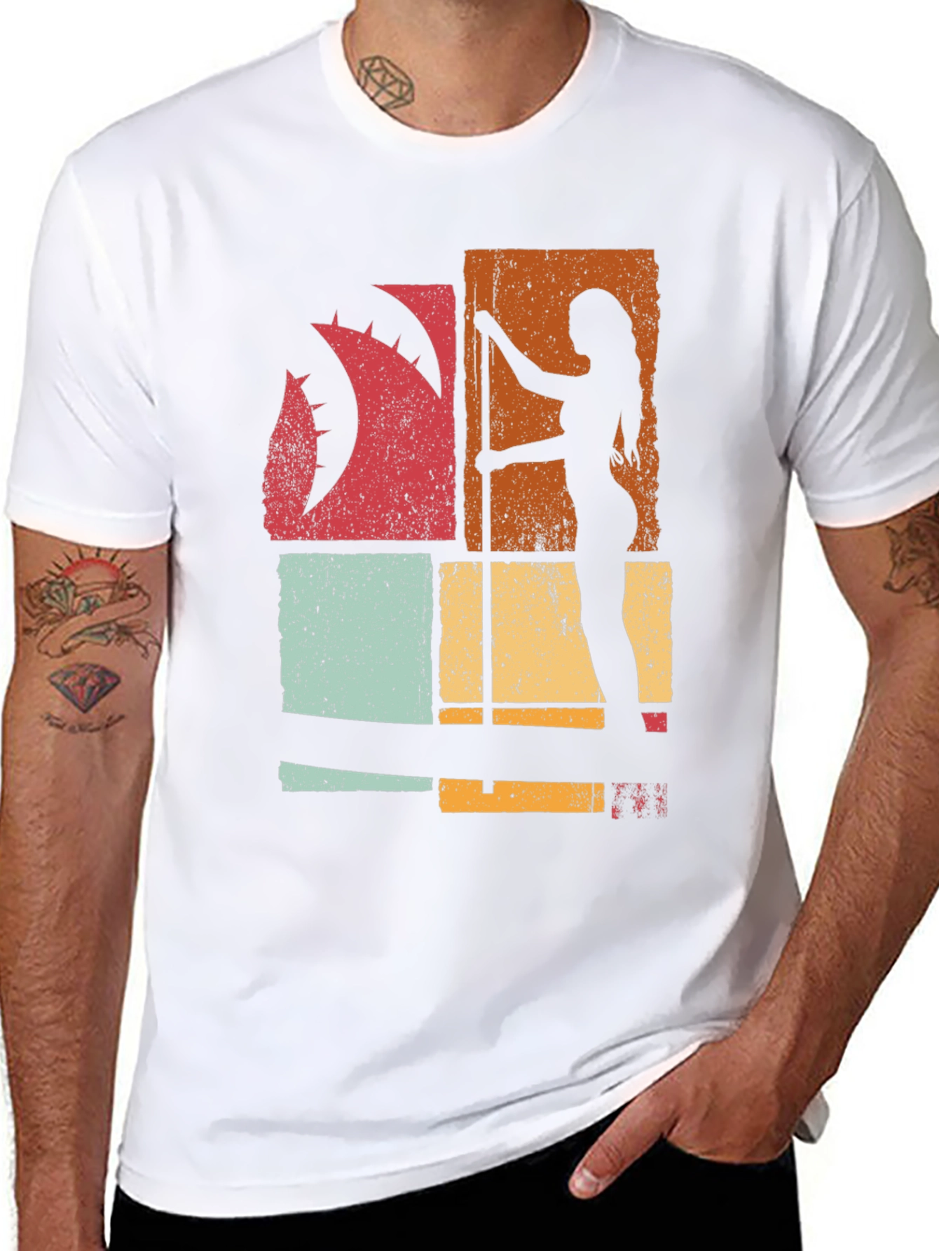 Retro Pole Dance Silhouette Graphic T-Shirt