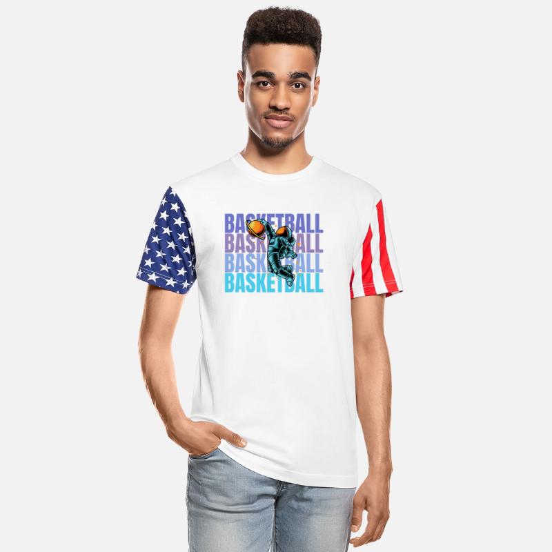 Astronaut Dunking Basketball Creative Illustration