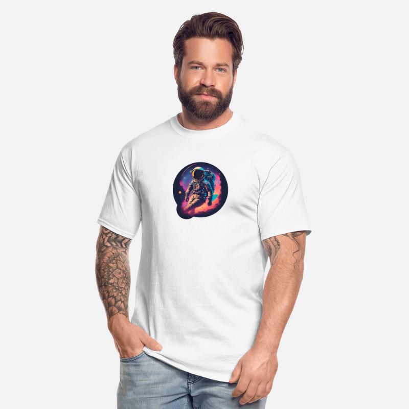 Astronaut Lost in Retrowave Galaxy