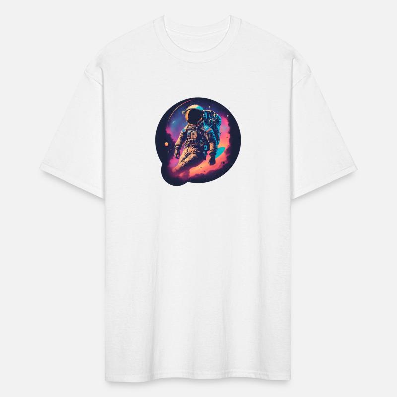 Astronaut Lost in Retrowave Galaxy