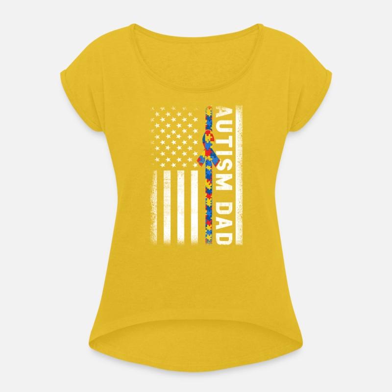 Autism Dad Awareness American Flag USA