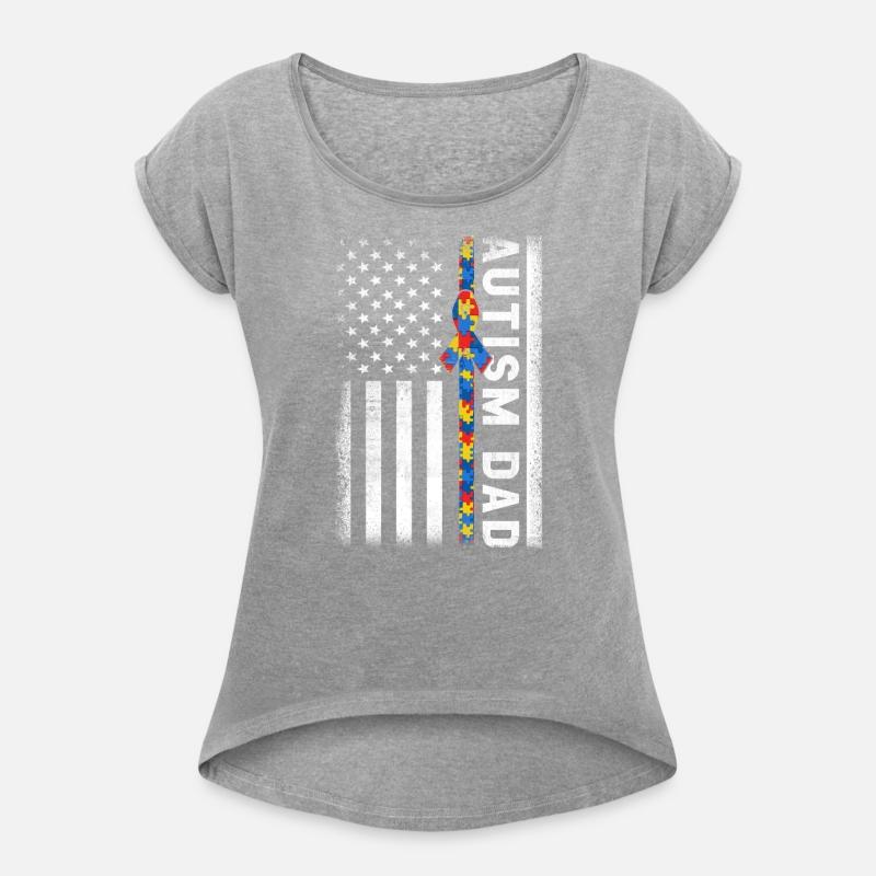 Autism Dad Awareness American Flag USA