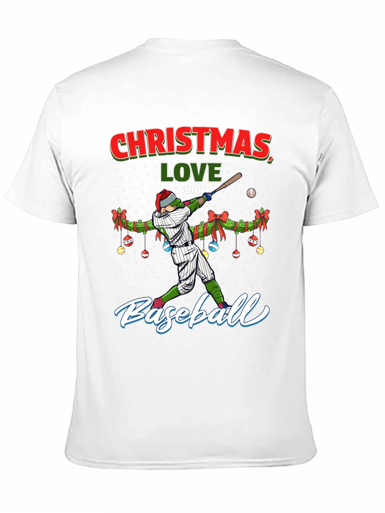 Christmas Baseball T-Shirt Holiday Season Gift