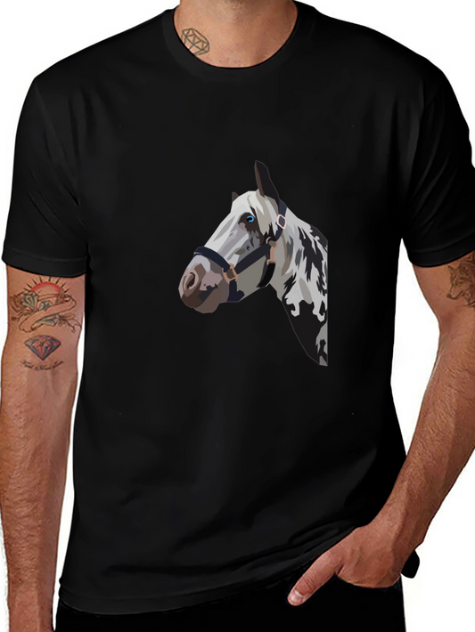 Black Horse Graphic Tee - Stylish Mens T-Shirt