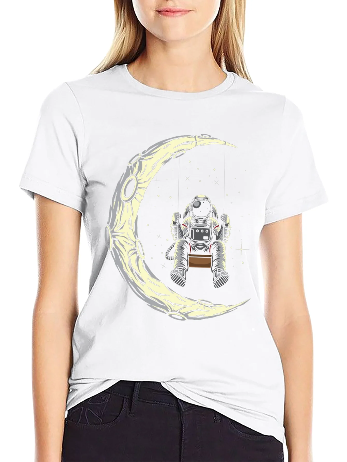 Astronaut Moon Swing Graphic Tee - Black