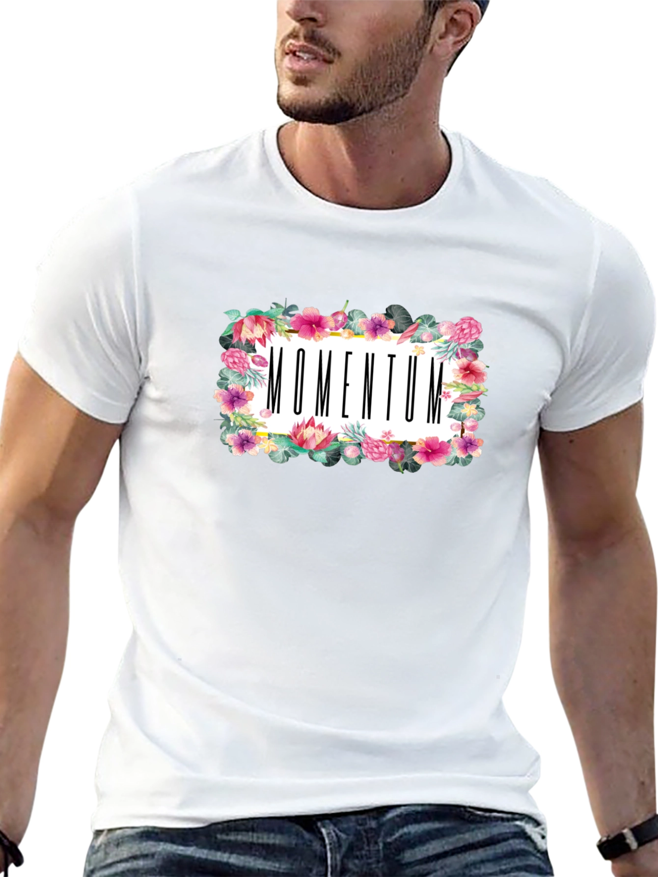 Momentum Floral Graphic Black T-Shirt