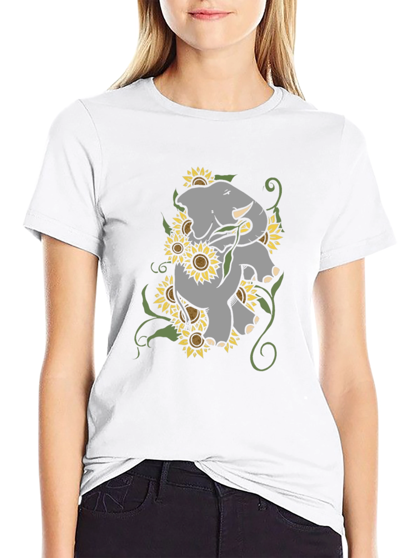 Elephant & Sunflower Graphic Tee