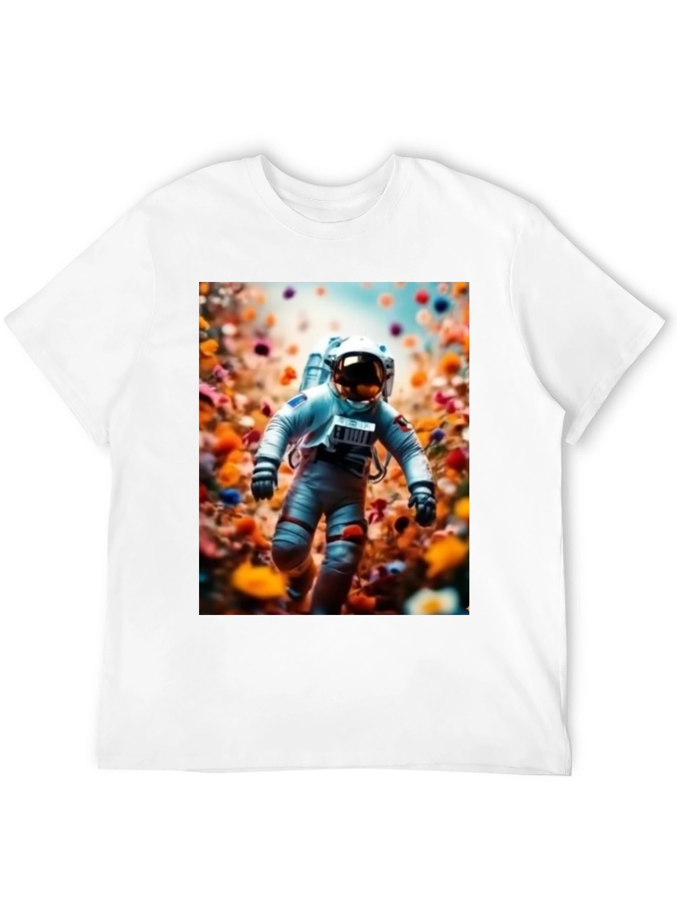 Astronaut in Flowers Graphic T-Shirt