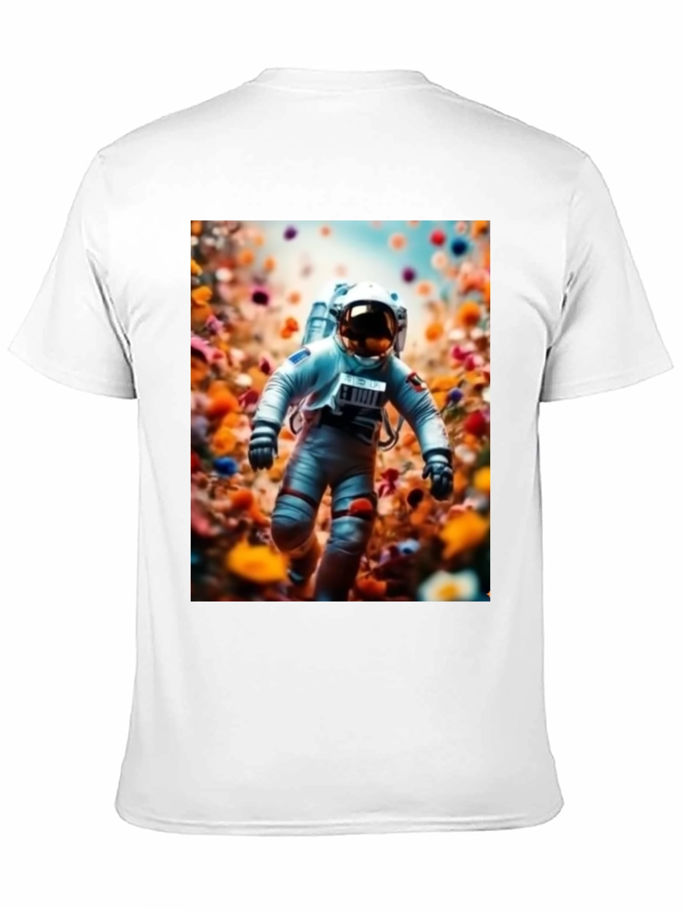 Astronaut in Flowers Graphic T-Shirt