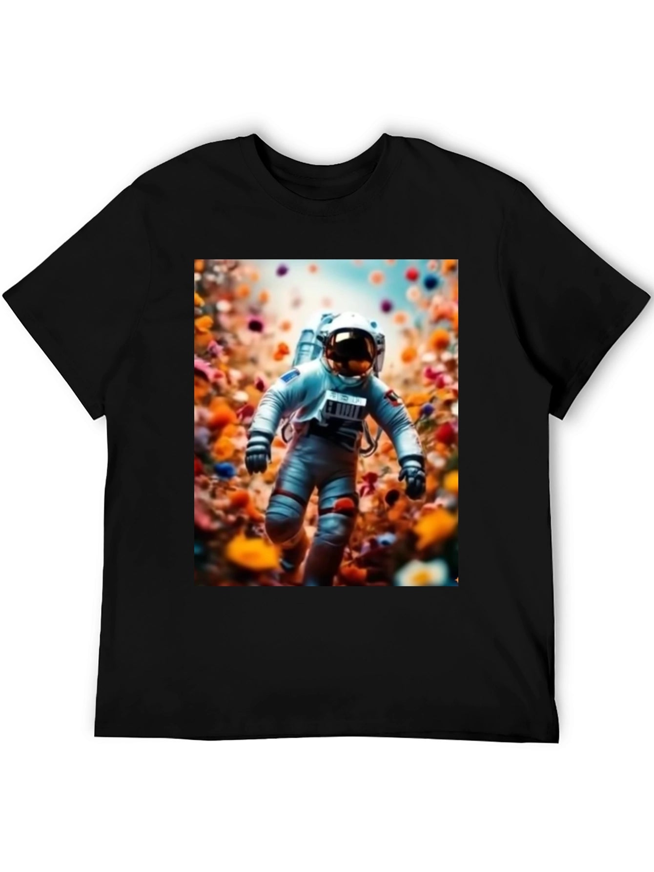 Astronaut in Flowers Graphic T-Shirt