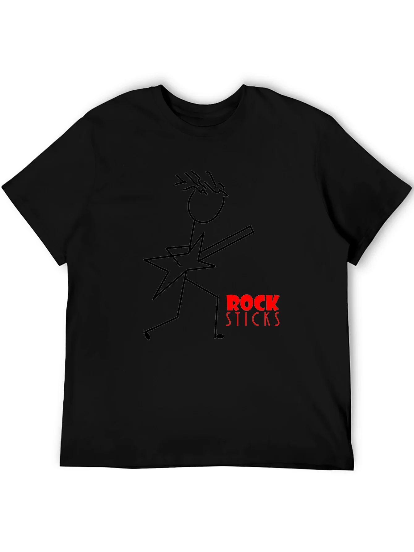 Rock Sticks Graphic Black T-Shirt
