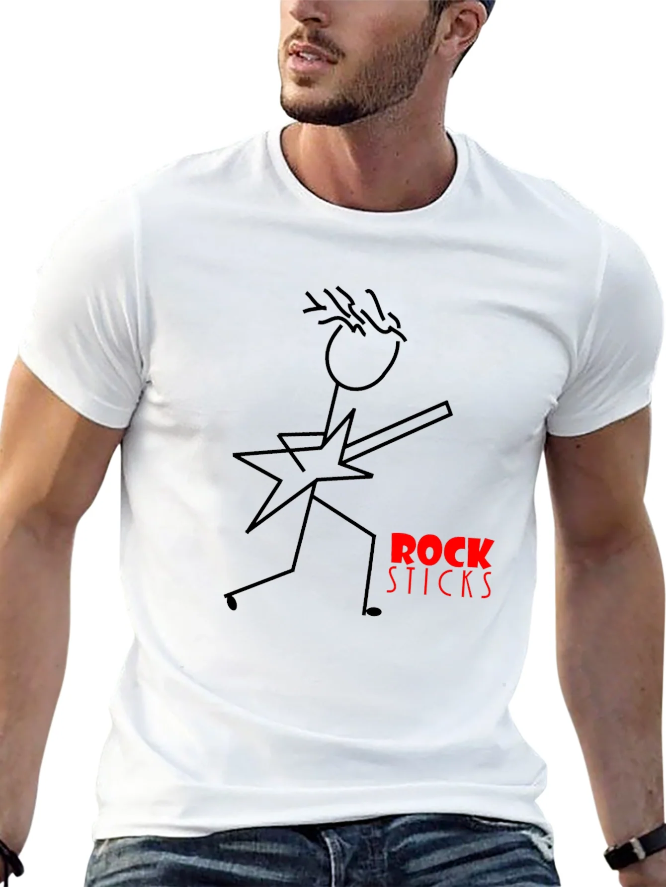 Rock Sticks Graphic Black T-Shirt