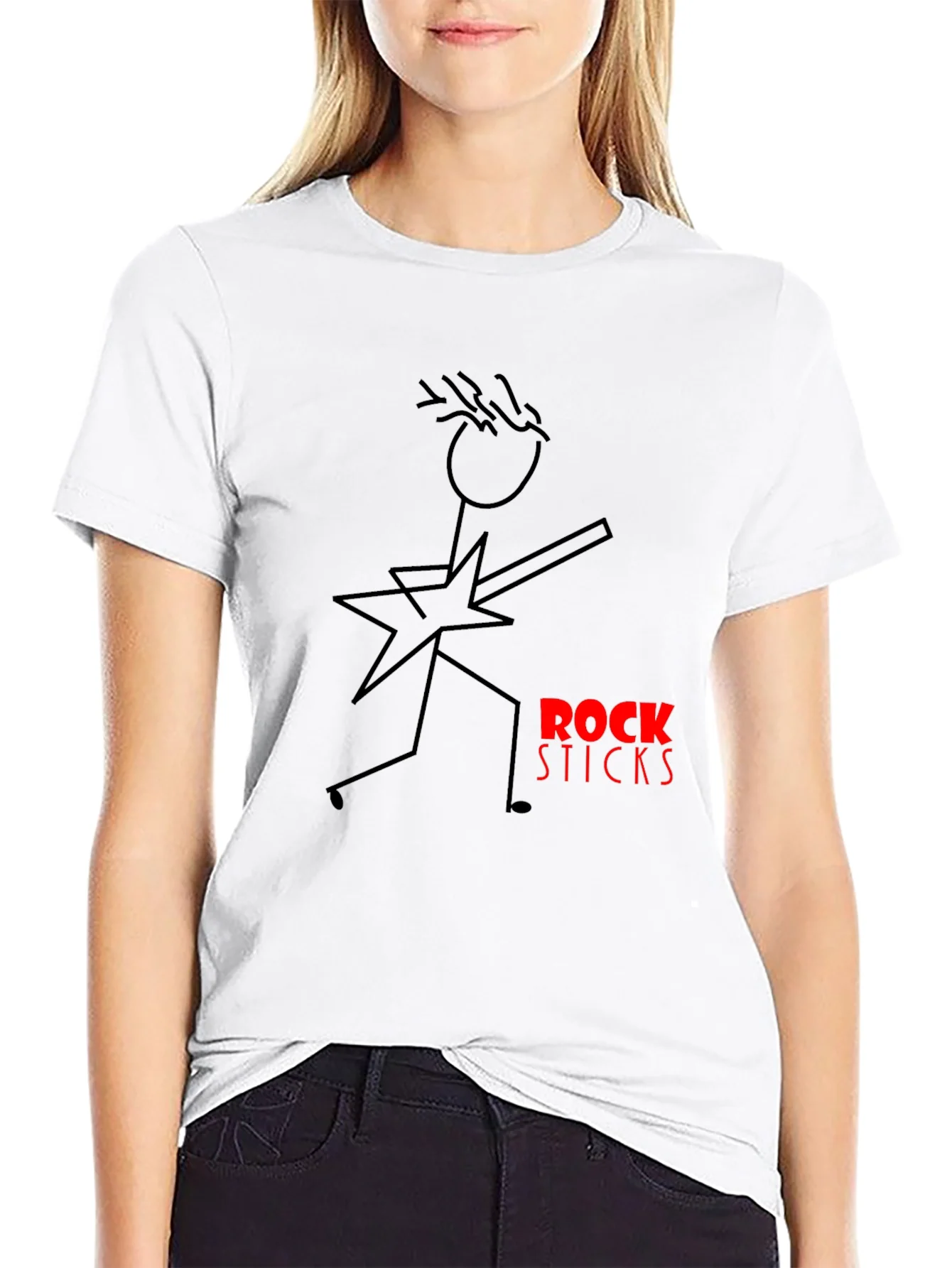 Rock Sticks Graphic Black T-Shirt