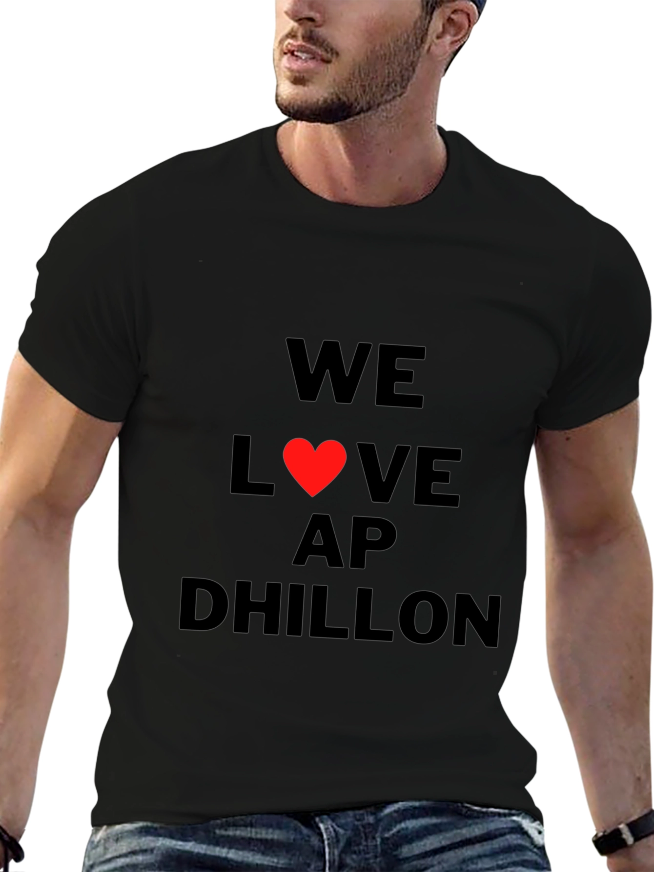 We Love AP Dhillon Black Graphic Tee